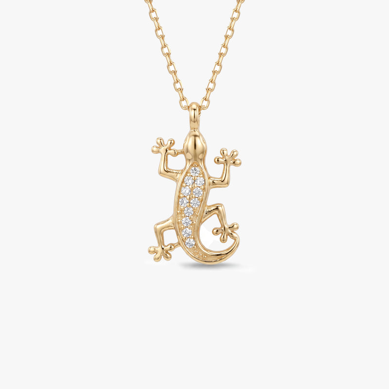 Gold Gecko Necklace