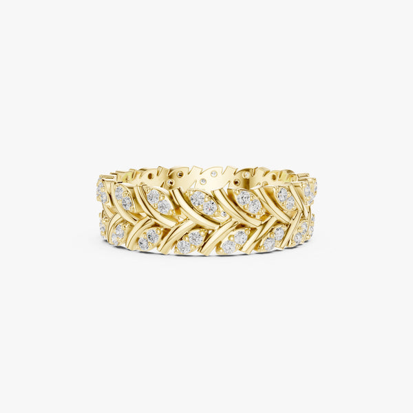 Gold Leaf Eternity Ring