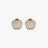 Gold Apple Diamond Stud Earrings