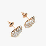 Gold Apple Diamond Stud Earrings