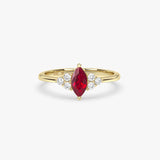 Marquise Ruby Ring in Gold