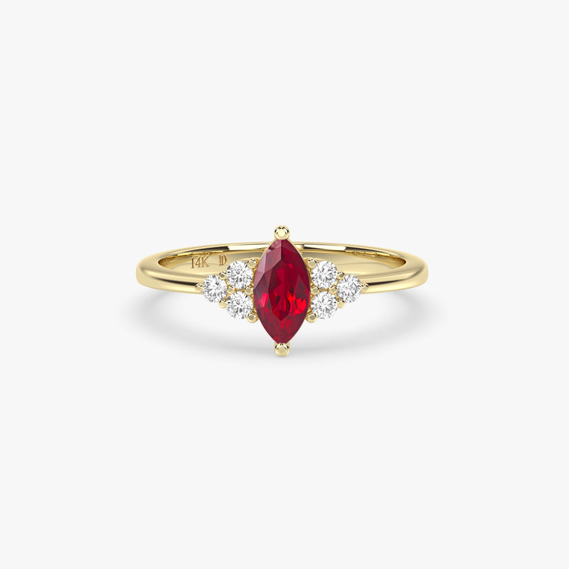 Marquise Ruby Ring in Gold