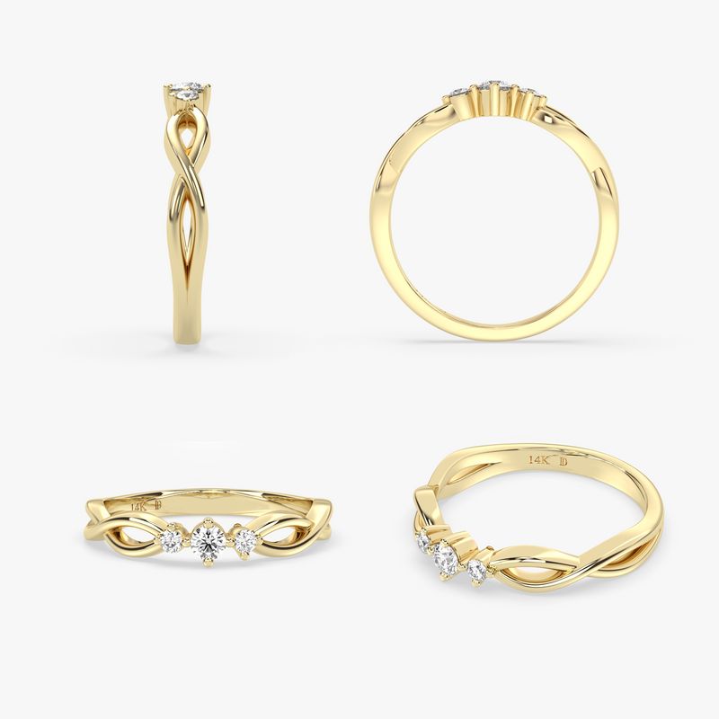 Twist Engagement Ring with Lab Grown Diamonds