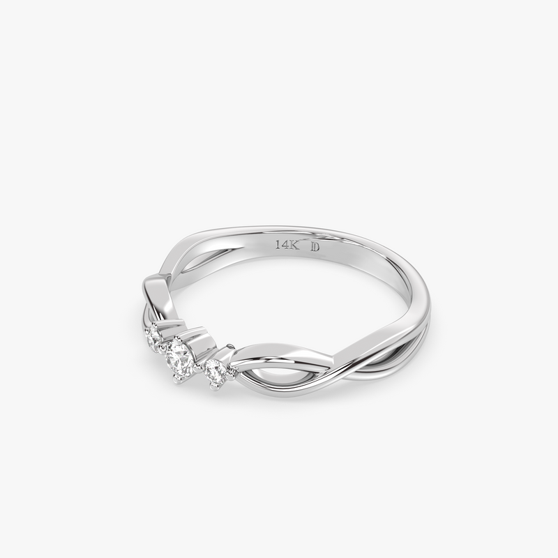 Twist Engagement Ring with Lab Grown Diamonds