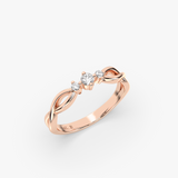 Twist Engagement Ring with Lab Grown Diamonds