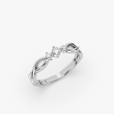 Twist Engagement Ring with Lab Grown Diamonds