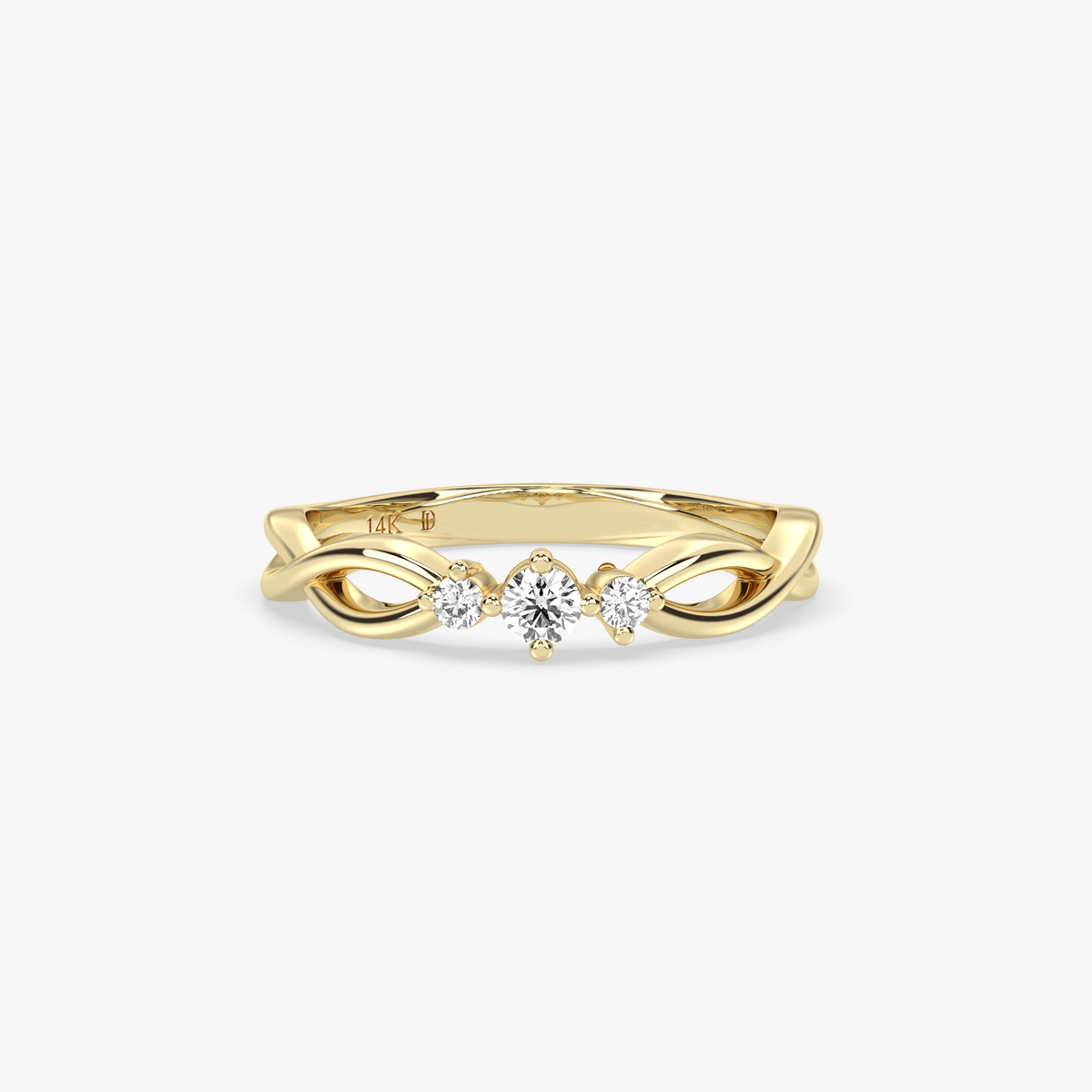 Twist Engagement Ring with Lab Grown Diamonds