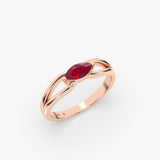 Marquise Shape Ruby Ring in Gold