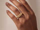 Ribbed Dome Ring in Gold