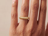 Ribbed Dome Ring in Gold