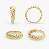 Gold Dome Croissant Ring
