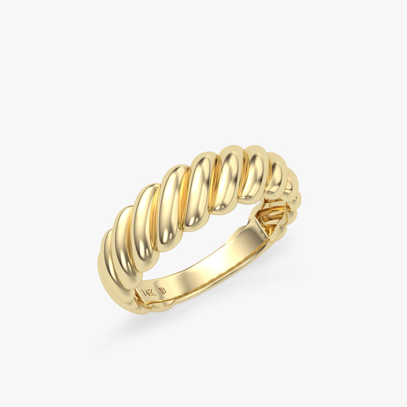 Gold Dome Croissant Ring