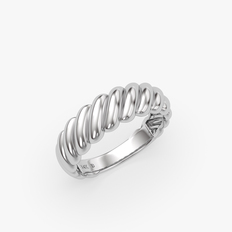 Gold Dome Croissant Ring