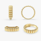 Fluted Dome Ring in Gold