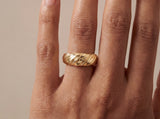 Gold Dome Twist Ring