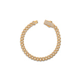 Solid Gold Pavé Miami Cuban Bracelet with Diamond Clasp – 7mm