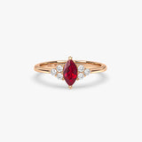 Marquise Ruby Ring in Gold