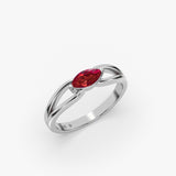 Marquise Shape Ruby Ring in Gold