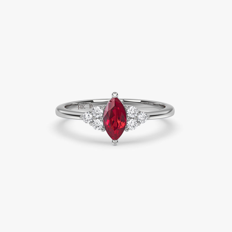 Marquise Ruby Ring in Gold