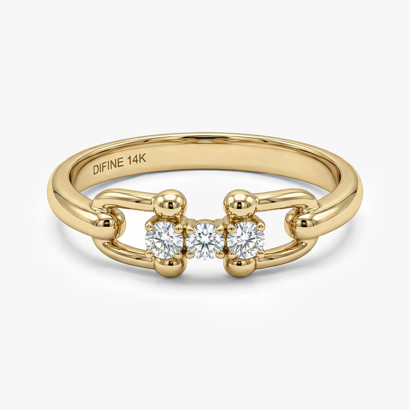 Gold Chain Diamond Ring