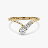 Gold Three-Stone Diamond Ring
