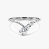 Gold Three-Stone Diamond Ring