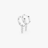 Triple Diamond Drop Hoop Earrings
