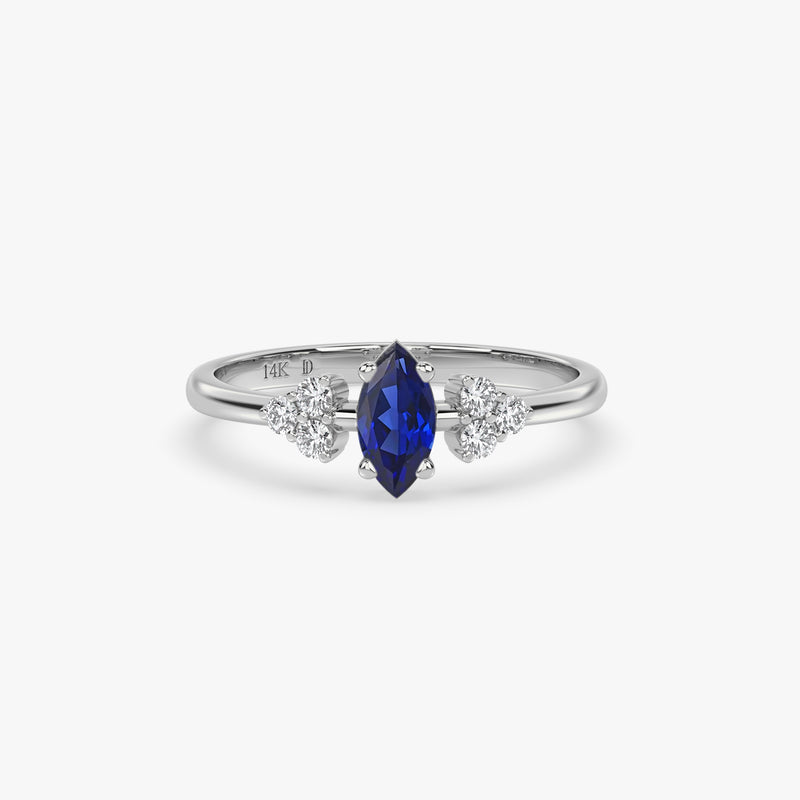 Sapphire Marquise Lab Grown Diamond Ring