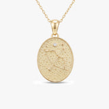 Sagittarius Zodiac Diamond Solid Gold Necklace