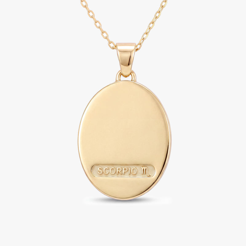 Scorpio Zodiac Diamond Solid Gold Necklace