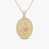 Scorpio Zodiac Diamond Solid Gold Necklace