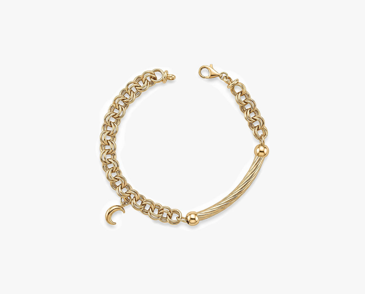 Gold Moon Charm Bracelet
