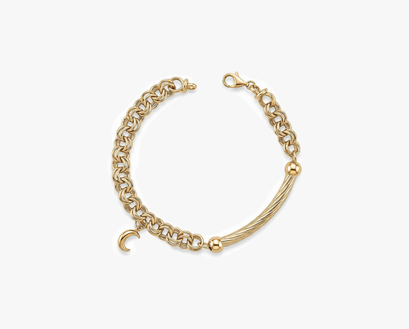 Gold Moon Charm Bracelet