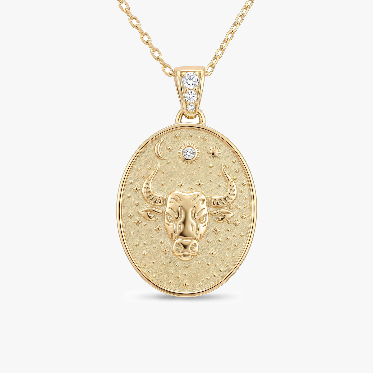 Taurus Zodiac Diamond Gold Necklace
