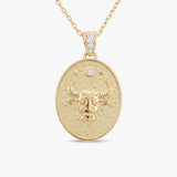 Taurus Zodiac Diamond Gold Necklace