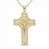 Solid Gold St. Benedict Crucifix Pendant