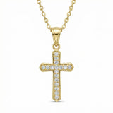 Gold Lab Grown Diamond Cross Pendant