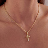 Gold Lab Grown Diamond Cross Pendant