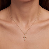 Gold Lab Grown Diamond Cross Pendant