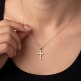 Gold Lab Grown Diamond Cross Pendant