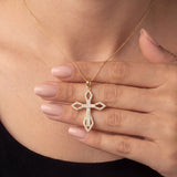 Gold Diamond Cross Pendant