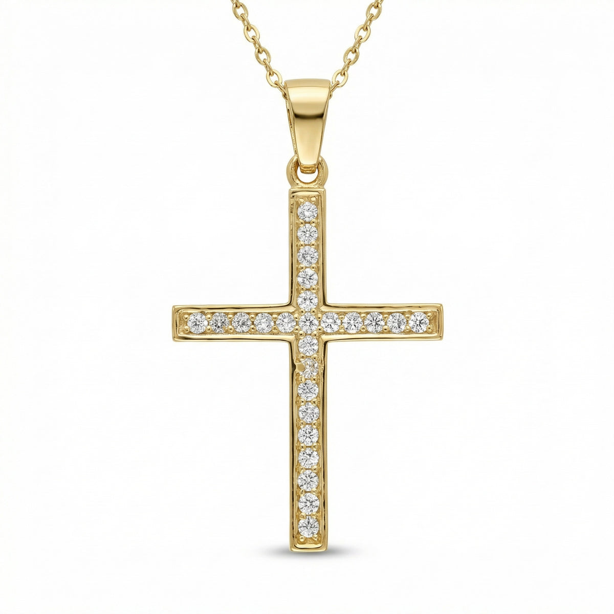 Gold Lab Grown Diamond Cross Pendant