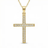 Gold Lab Grown Diamond Cross Pendant