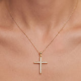 Gold Lab Grown Diamond Cross Pendant