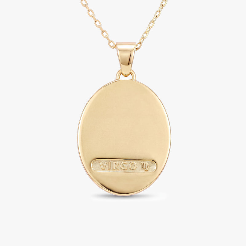 Virgo Zodiac Diamond Gold Necklace