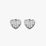 Gold Heart Diamond Stud Earrings