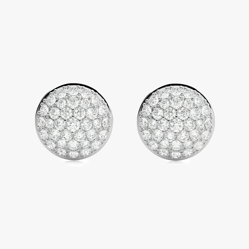 Gold Diamond Dome Stud Earrings