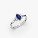 Marquise Sapphire Ring in Gold