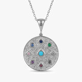 Gold Multicolour Medallion Necklace