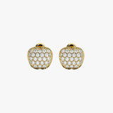 Gold Apple Diamond Stud Earrings